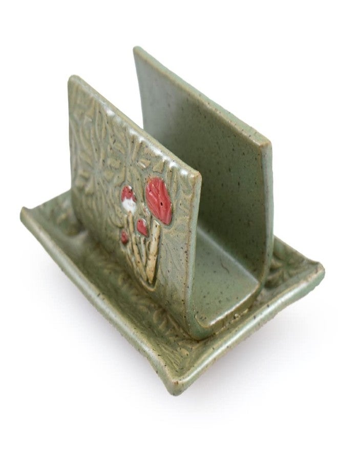 Modern Artisans Retro Earthy Green Mushroom Sponge Holder, American Handmade Pottery - Image 3
